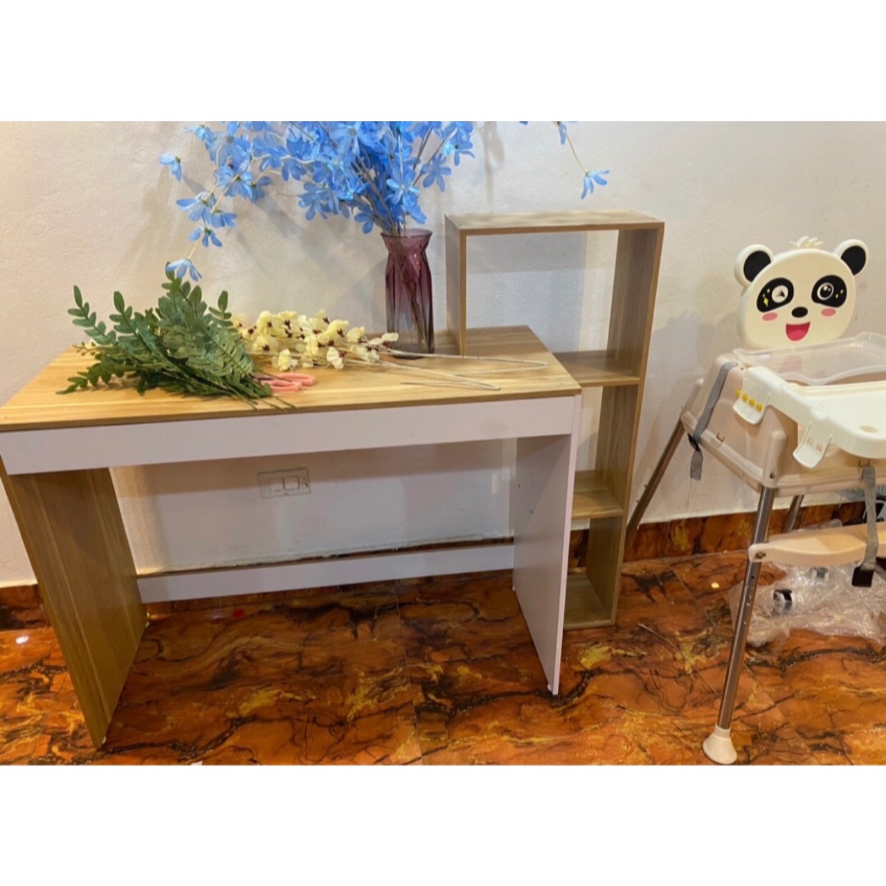 Bàn học, bàn làm việc kèm kệ sách thông minh, đa năng giá rẻ từ gỗ MDF phủ Melamine 100 x 40 x 73 TAGO12