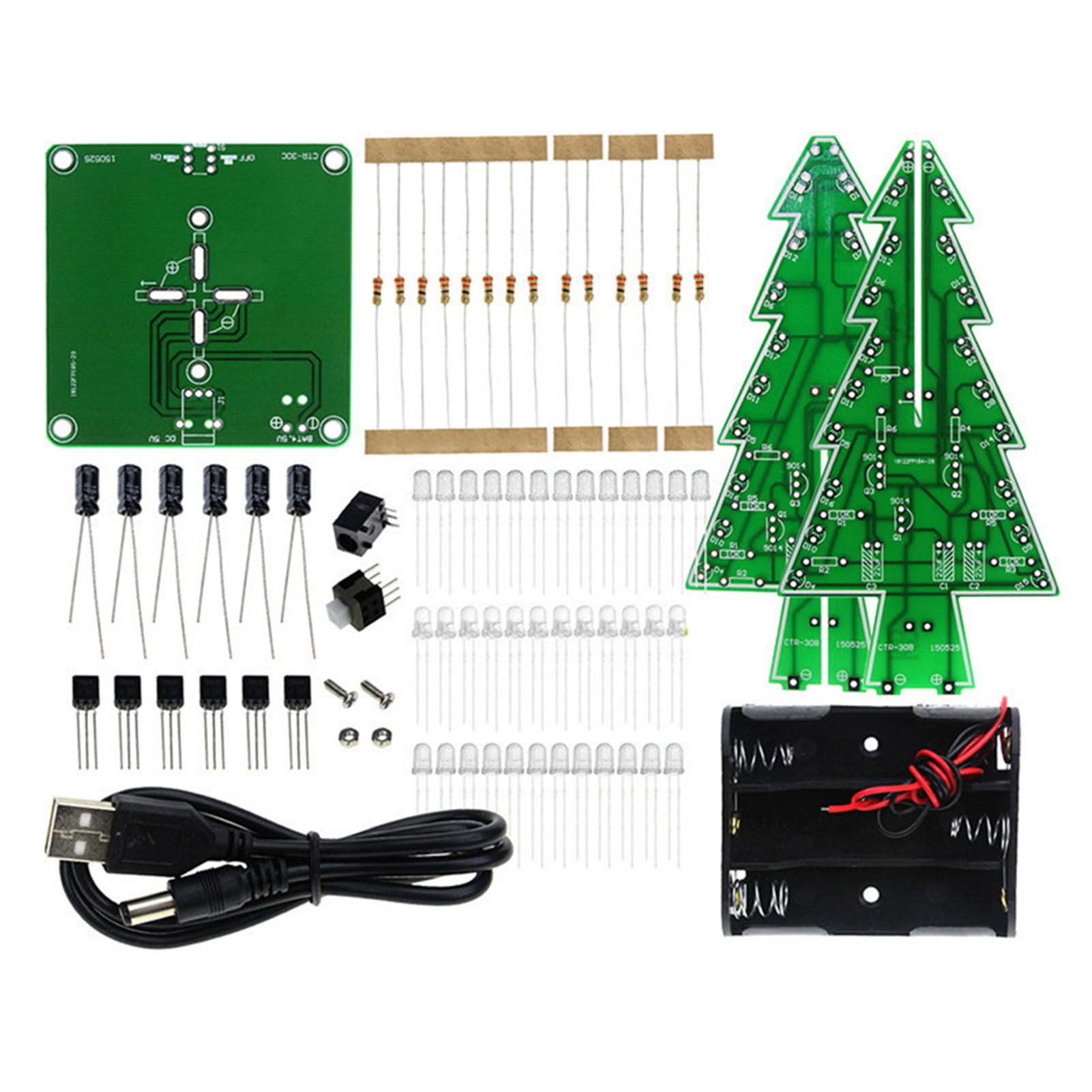 DIY Colorful Easy Making LED Light Acrylic Christmas Tree with Music Electronic Learning Kit Module