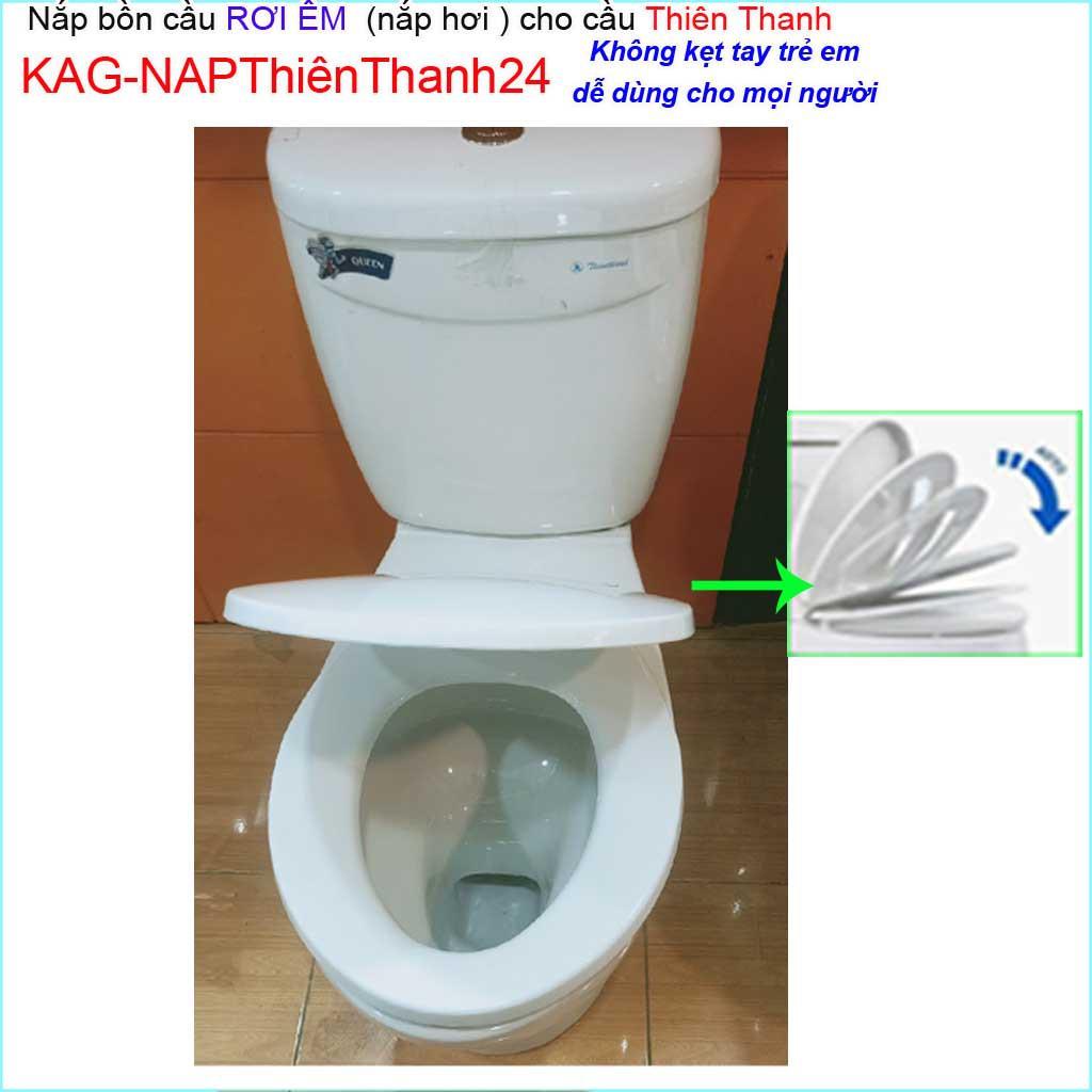 Nắp êm bồn cầu KAG-NAP24, nắp rơi êm bồn cầu, nắp hơi bàn cầu màu trắng Thiên Thanh 24