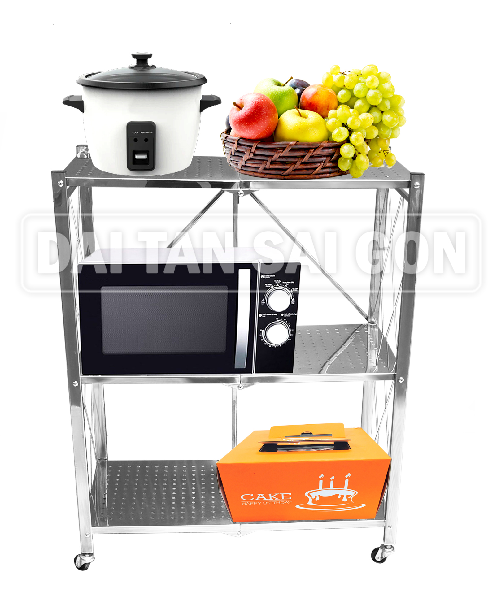 Kệ inox xếp 3 tầng