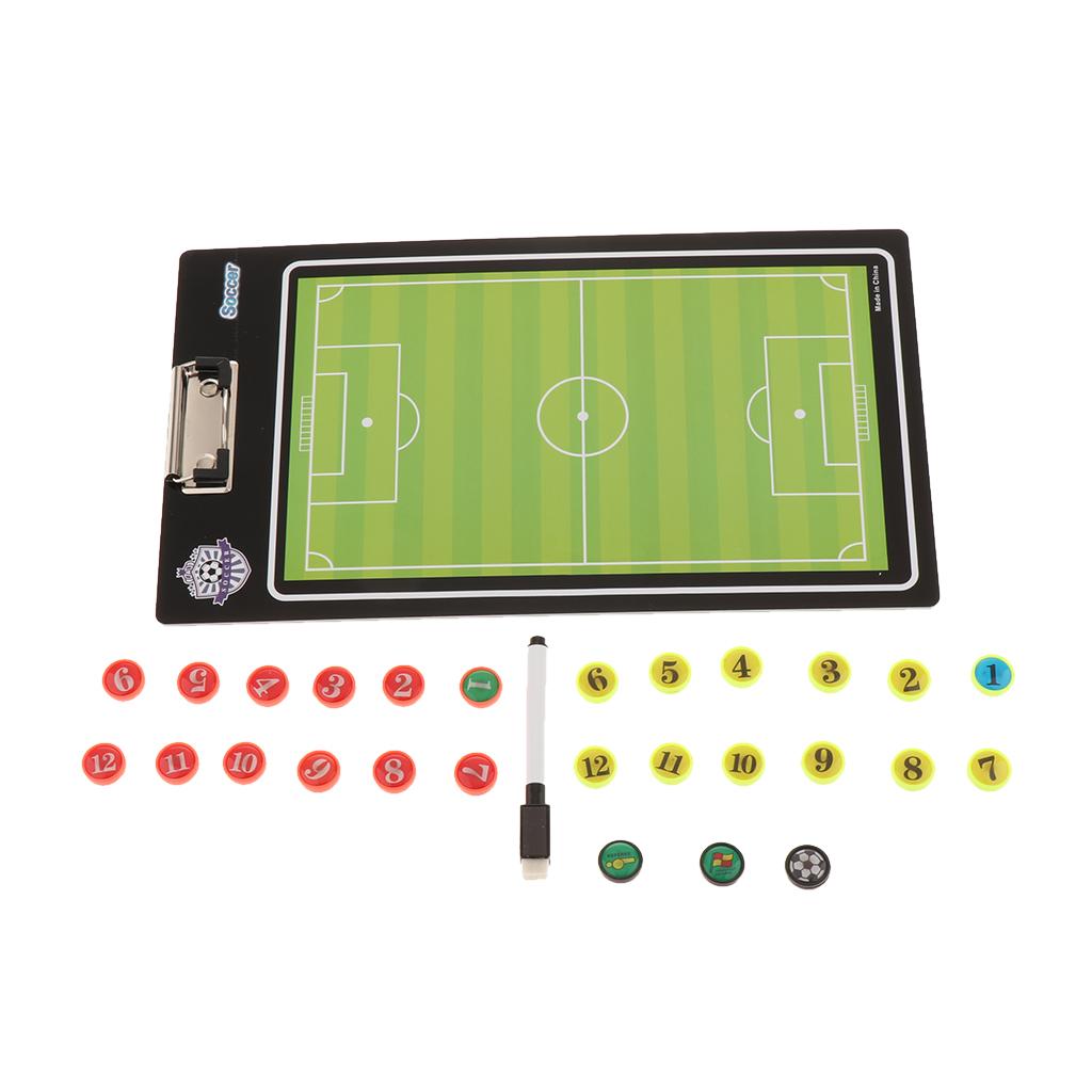 Double Sided Coaching Board Portable Althetic Game Training Strategy Clip Boards Include Marker Pen & Chess
