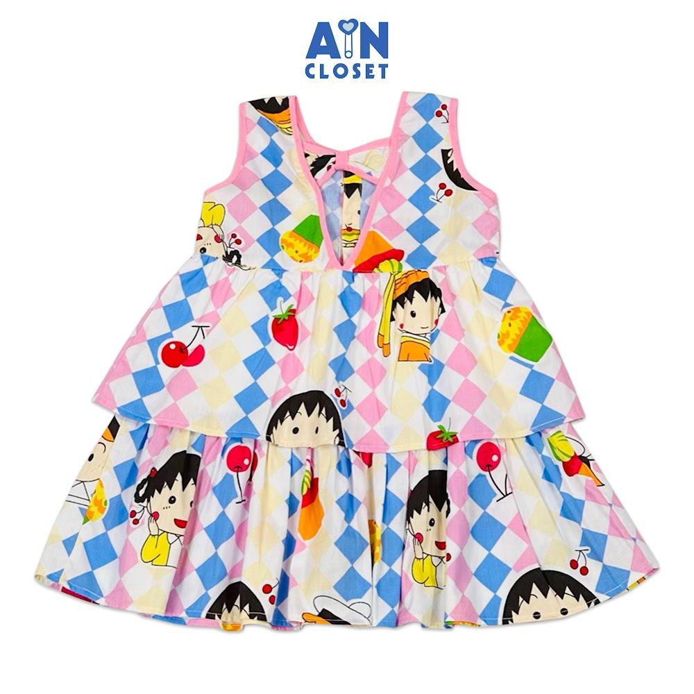 Đầm bé gái họa tiết Nhóc Maruko cotton - AICDBGTTGQVU - AIN Closet