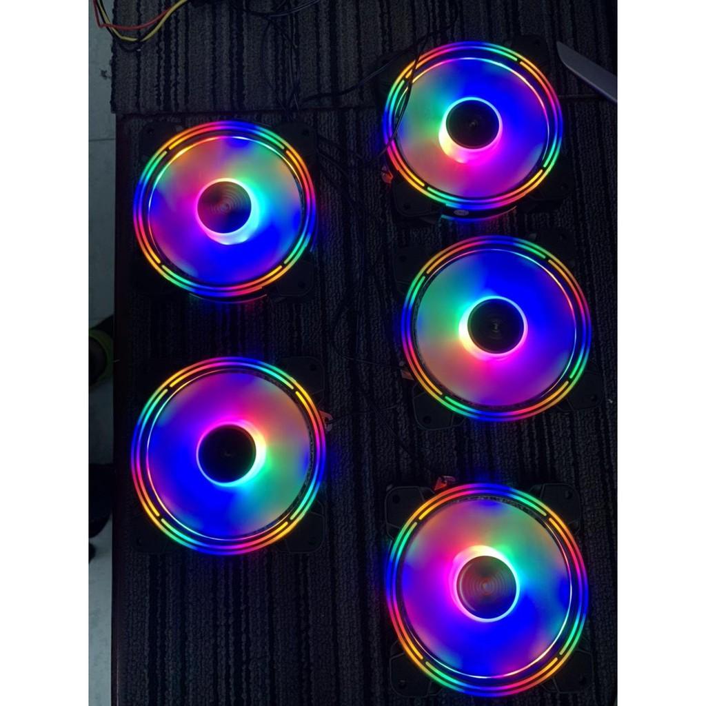 Fan LED đơn RGB 12 cm x 12 cm . Fan LED RGB tuổi thọ 30.000h hoạt động. KHÔNG CẦN KHIỂN; KHÔNG CẦN HUB. Hãng phân phối.