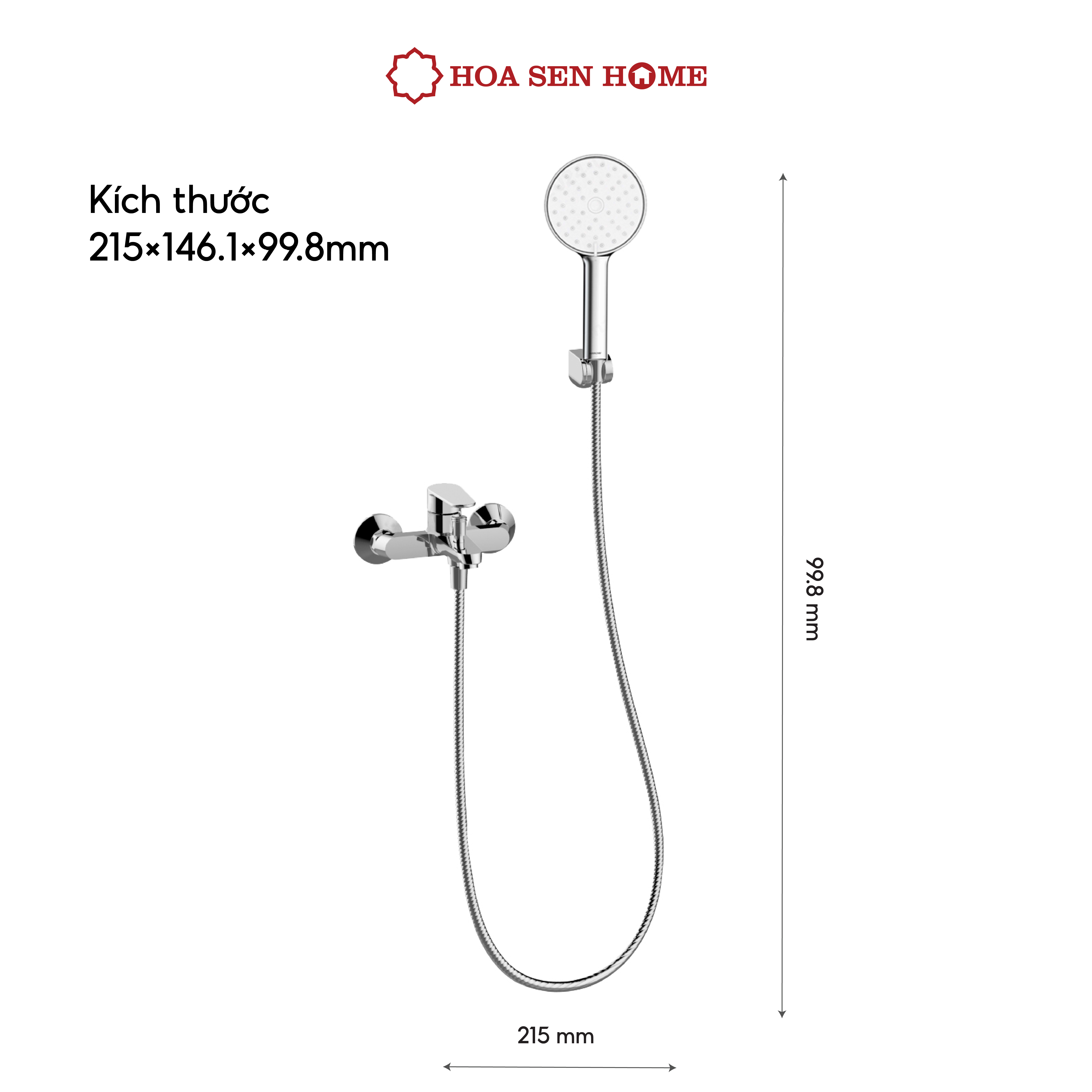 Sen dây TUSLO LUXURY S001 chất liệu đồng thau, công nghệ phun khí tân tiến, tiết kiệm nước  - Hoa Sen Home - Hàng chính hãng