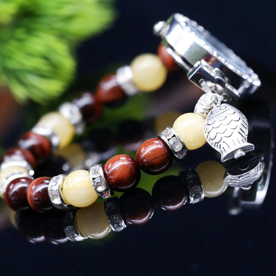 Đồng Hồ Mix Đá Mắt Hổ Đen Đỏ DHN28 Bảo Ngọc Jewelry