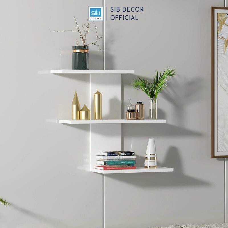 Kệ Gỗ Trang Trí Treo Tường 3 Tầng Nhỏ Gọn, Xinh Xắn Thương Hiệu SIB Decor KT512