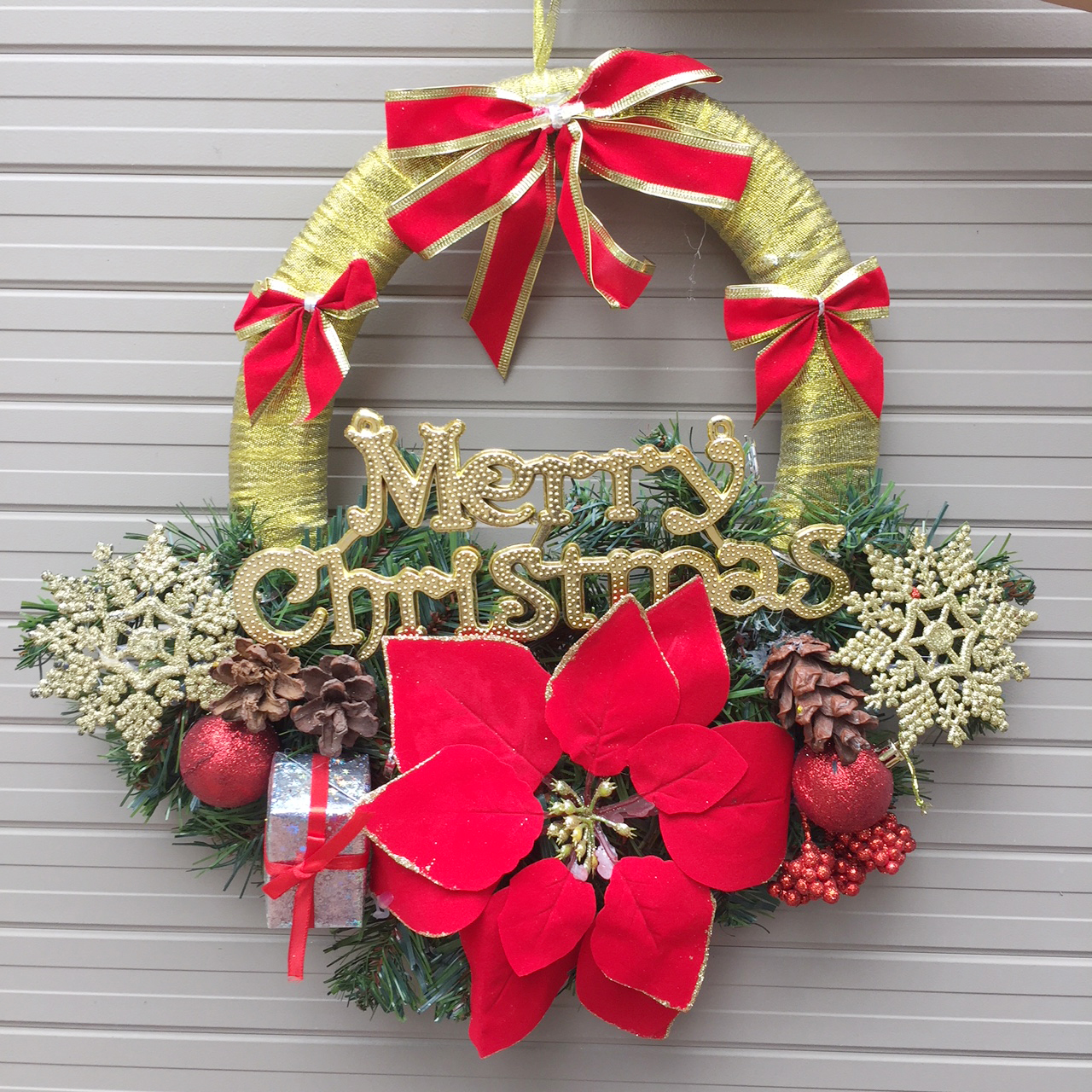 Vòng nguyệt quế trang trí Noel 38 x 38cm