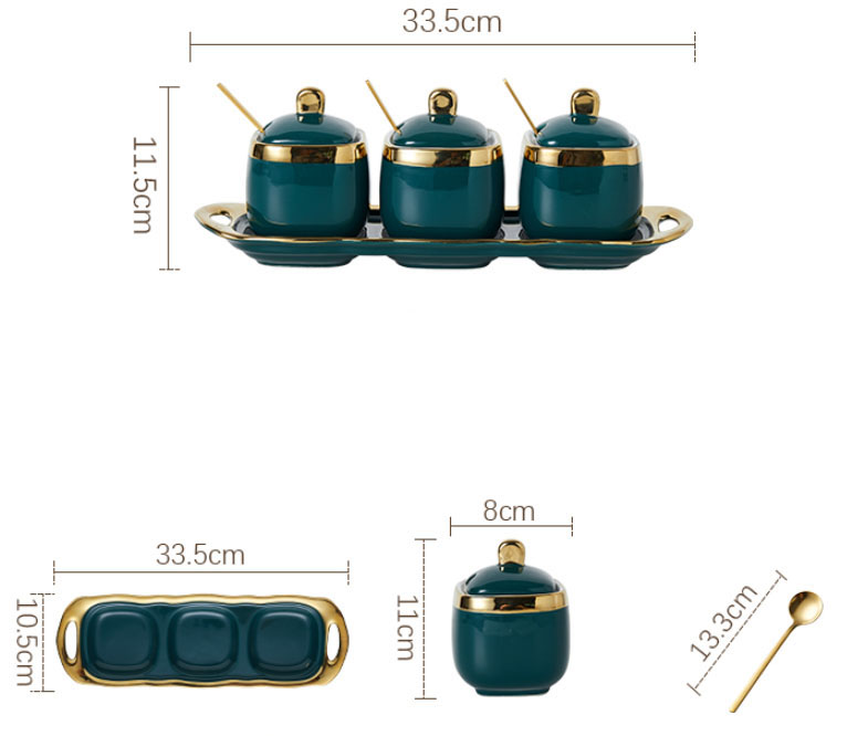 Bộ đựng gia vị sứ cao cấp mang tới sự sang trọng cho gian bếp GS49
