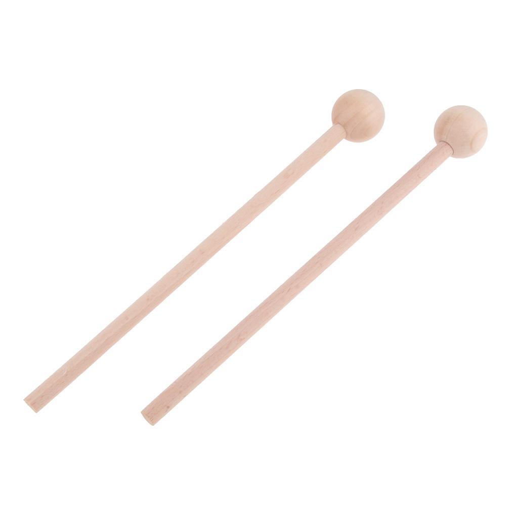 2 Pairs Wood Mallets Percussion Polished Surface Drum Sticks Energy Chime