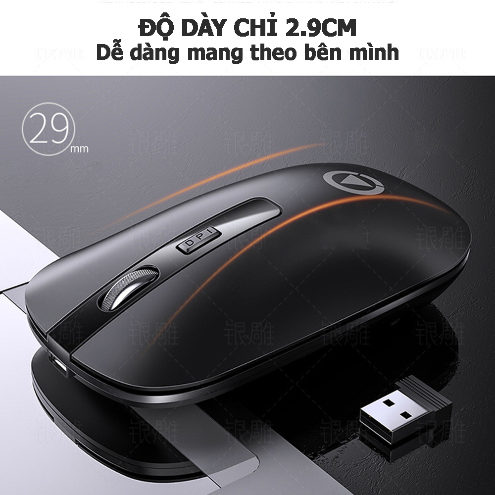 Chuột không dây YINA8201 chức năng sạc lại không cần phải thay pin, sử dụng được cho máy tính, laptop, tivi...- Hàng nhập khẩu