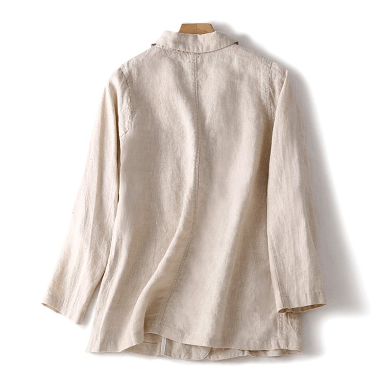 Áo blazer nữ, áo khoác vest công sở đóng cúc, kiểu dáng cơ bản, chất linen bột đẹp CS04
