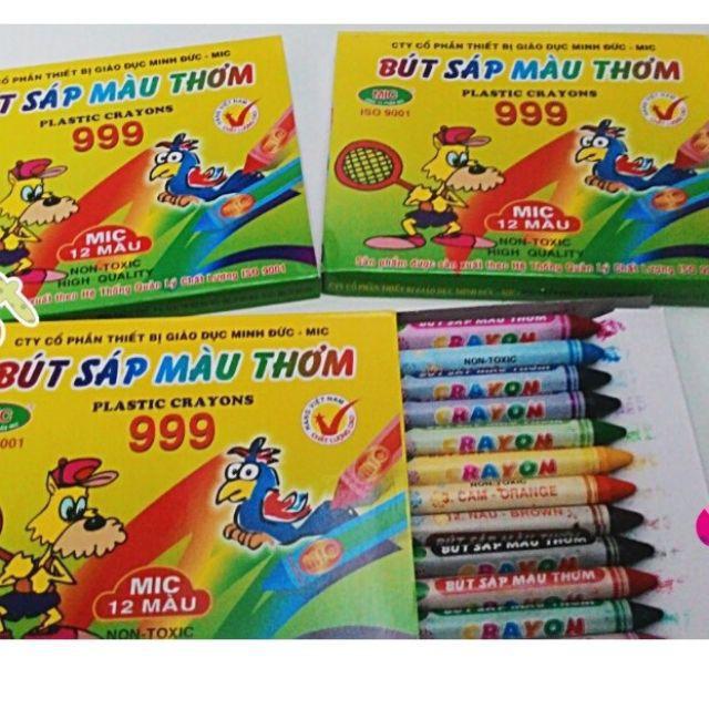 Hộp 12 Bút Màu Thơm- Mic 999- Bút Sáp Màu Dễ Thương Cho Bé