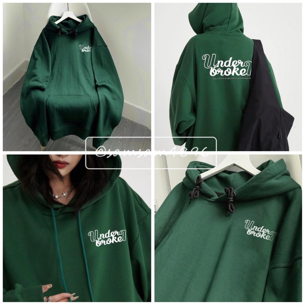 Hoodie Under xanh rêu siêu chất