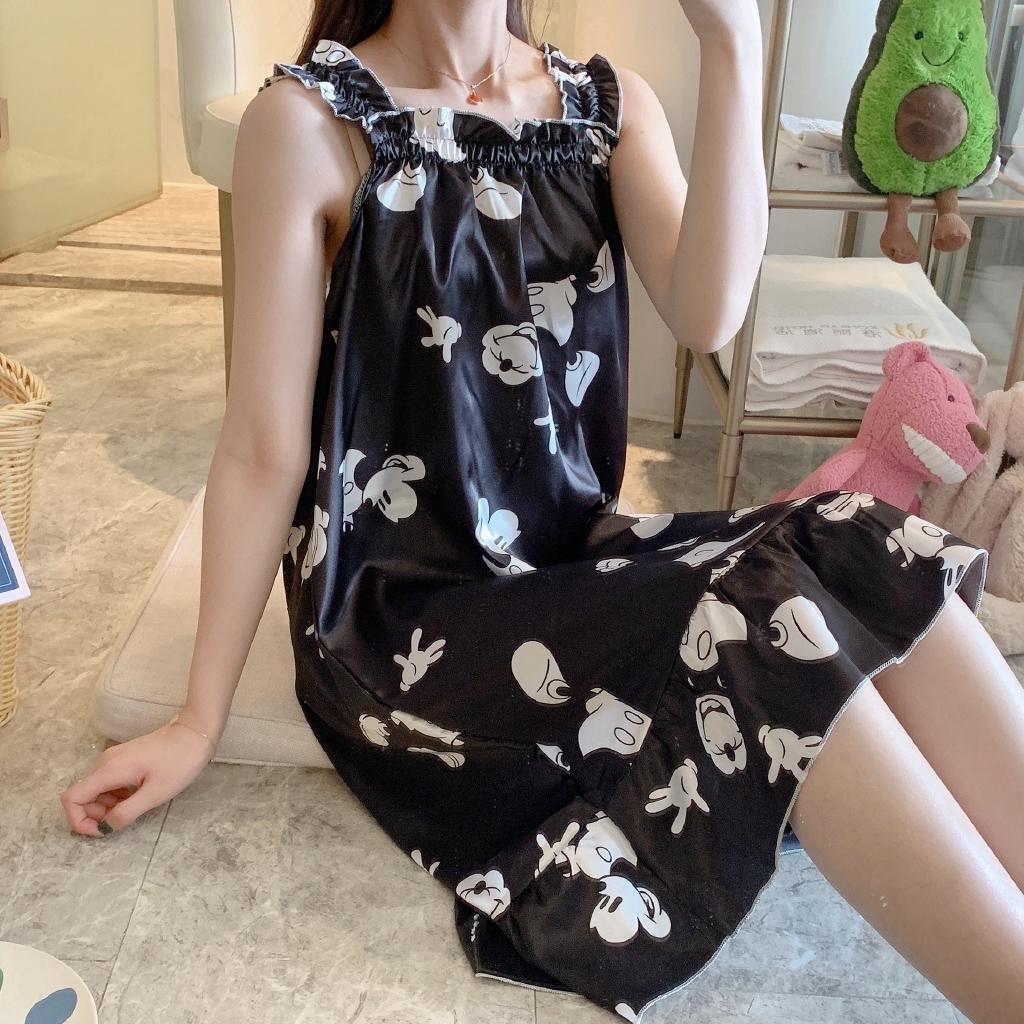 Đồ ngủ nữ mùa hè phiên bản Hàn Quốc của đồ ngủ váy ngắn tay nữ