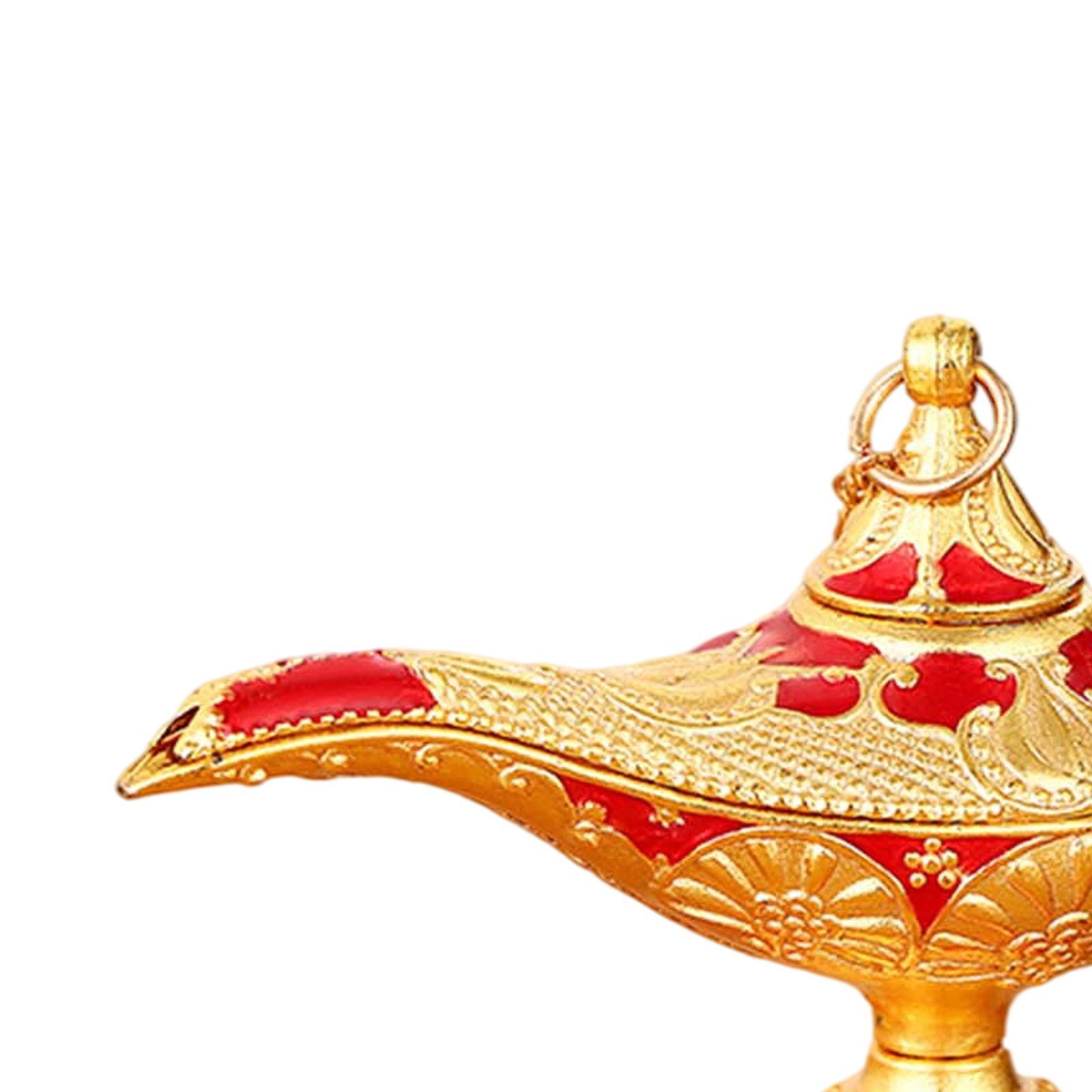 2xAladdin Lamp Genie Costume Light Art Craft Classic Luxury Ornament Decor Gold Red