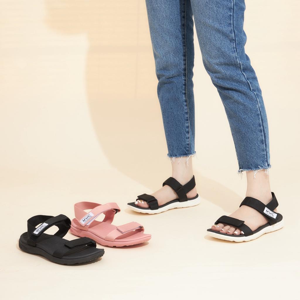 Giày MWC 2910 - Giày Sandal Đế Bằng, Giày Sandal Quai Ngang Vải Dù Đế Bằng Cực Đẹp