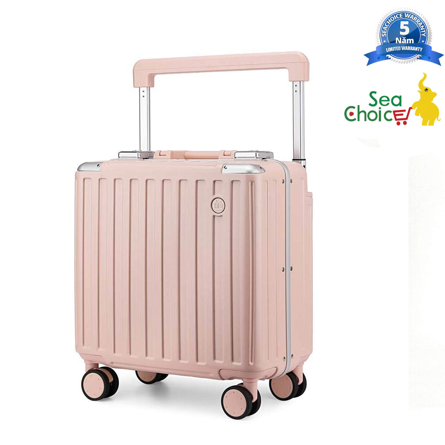 Vali du lịch cabin Sea Choice Khung nhôm chất liệu PC có khóa TSA bền đẹp Size 18'' Vali nhỏ Bảo Hành 5 Năm dây kéo YKK