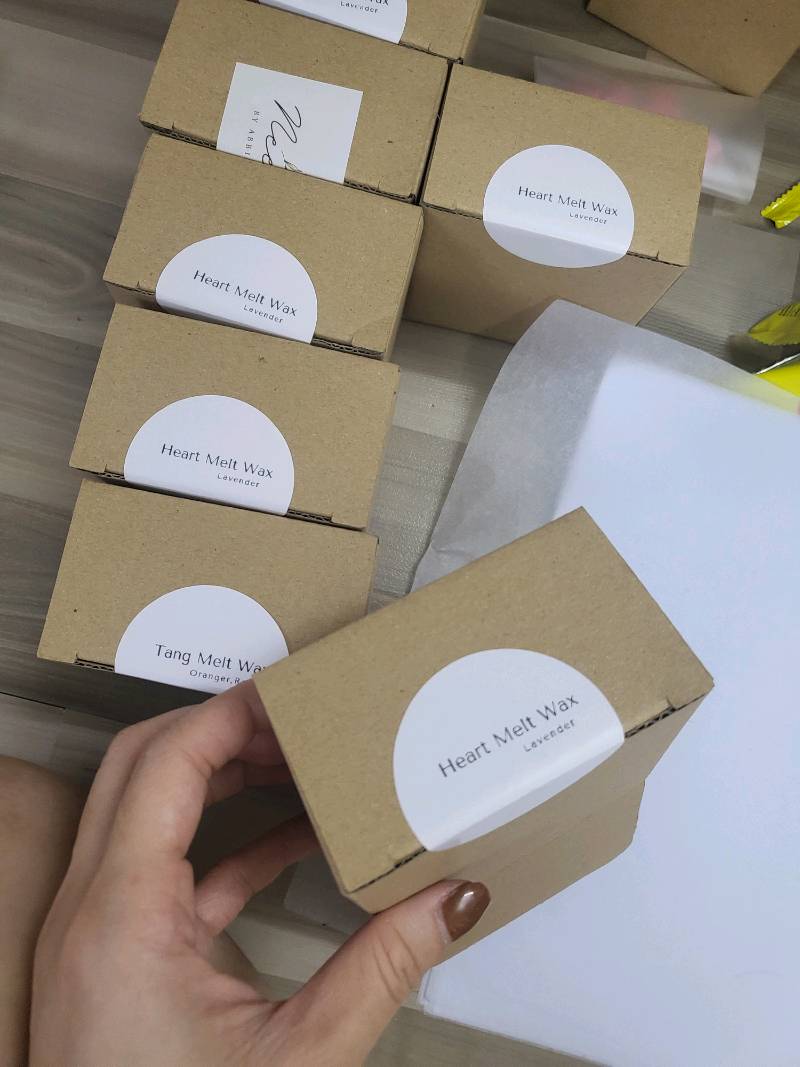 Giấy decal nhiệt in tem nhãn logo, lời cám ơn 50x50 cuộn dài 30m