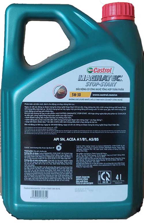 Dầu nhớt cho động cơ ô tô Castrol Magnatec, SAE 5W-30, SP, (Can 4 lít)