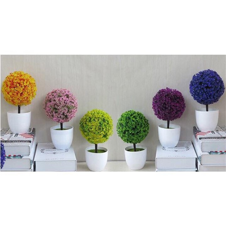Cây hoa tú cầu giả để bàn trang trí nội thất cao cấp Liza-86
