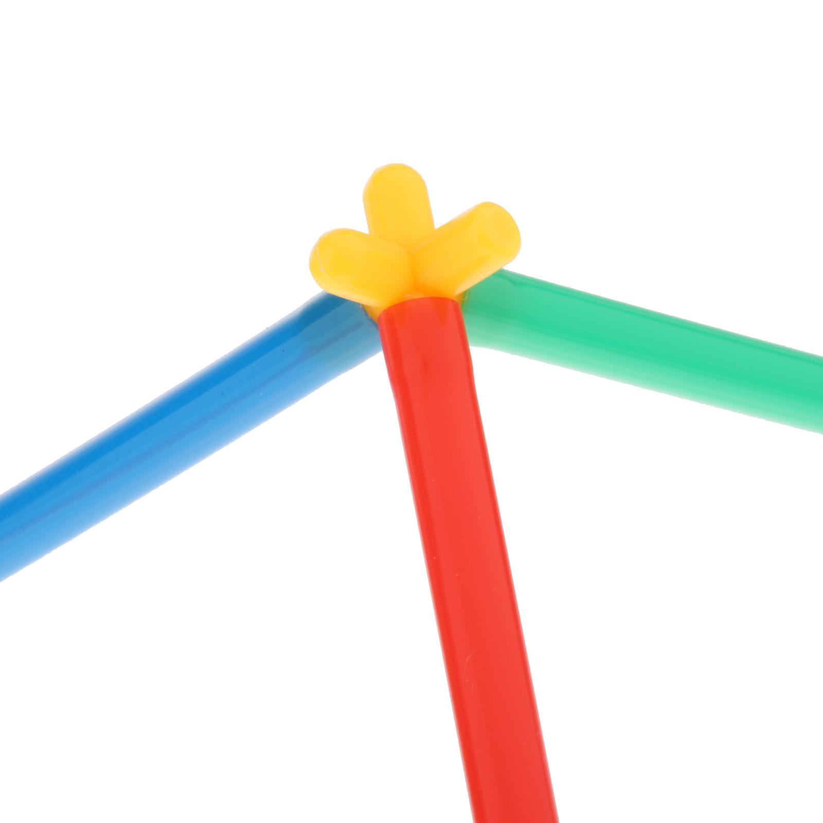 Fort Building Kit Construction Tunnel DIY Toys With Rods & Spheres