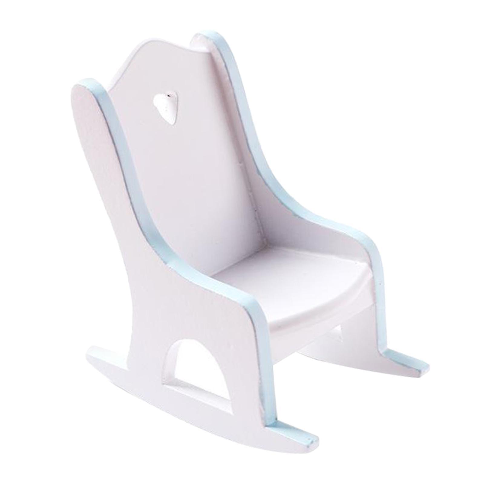 Doll House Wooden Chair 1:12 Scale Christmas Dollhouse Model Chair Mini Dollhouse Wooden Rocking Chair for Dollhouse Decoration