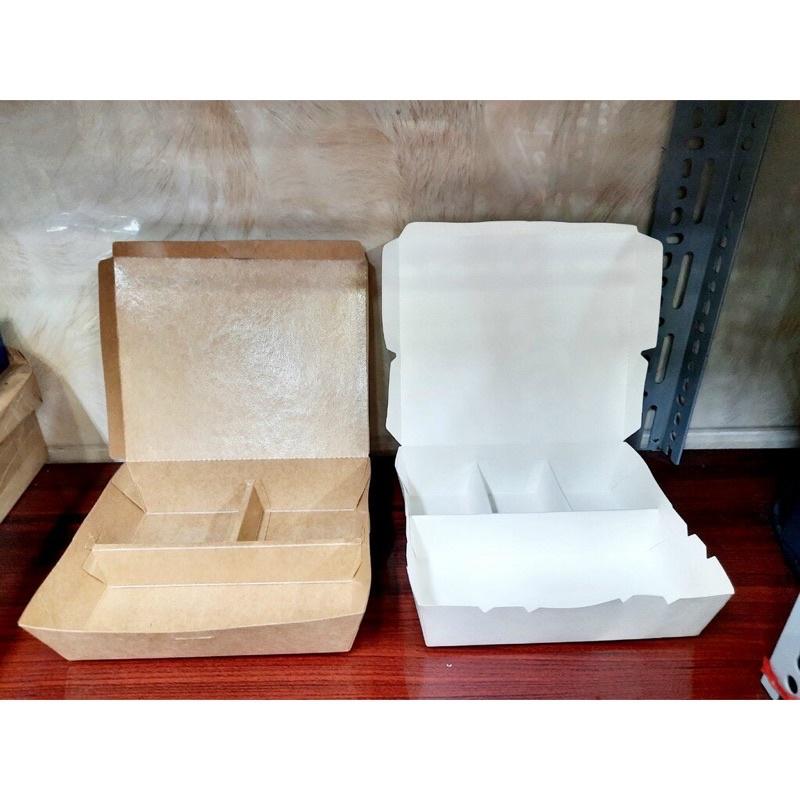 50 cái hộp giấy 3 ngăn, hộp giấy 4 ngăn