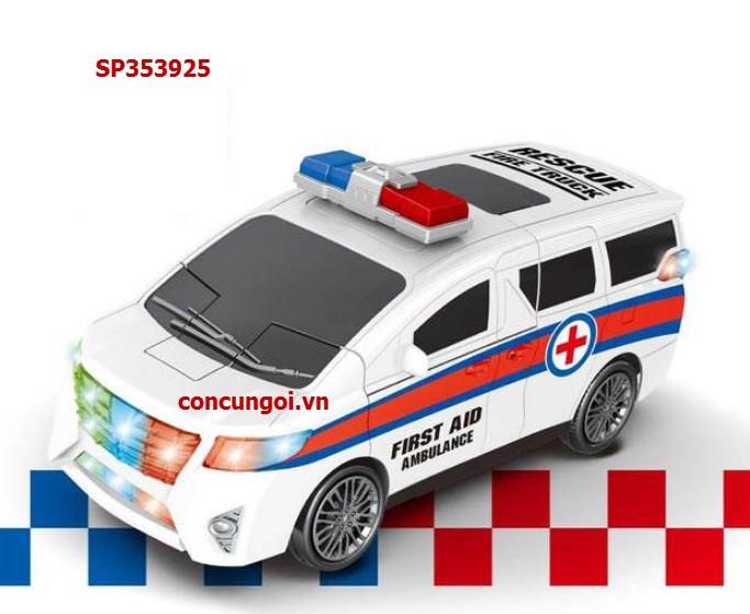 SP353925 - Hộp xe hơi cứu thương cs pin đèn biến hình robo, 9912A1