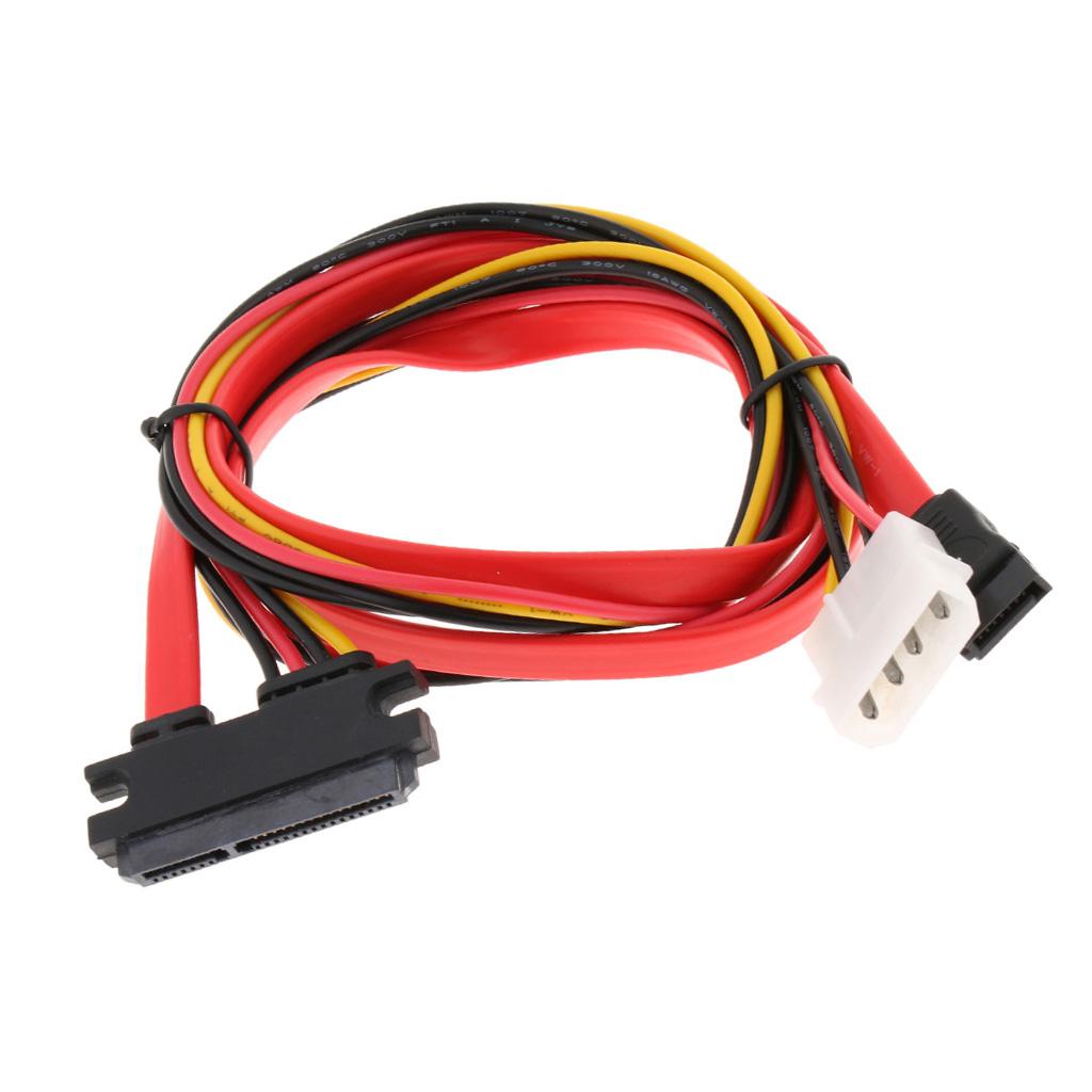 SATA Power Cable HDD Cable 0.7 M 7 + 15 Pin to L4P 4 Pin & 7 Pin