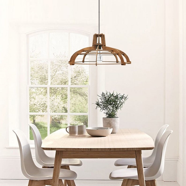 Đèn gỗ thả trần CAO CẤP hiện đại sang trọng chất liệu gỗ trang trí cho phòng khách nhà căn hộ decor nhà quán cafe