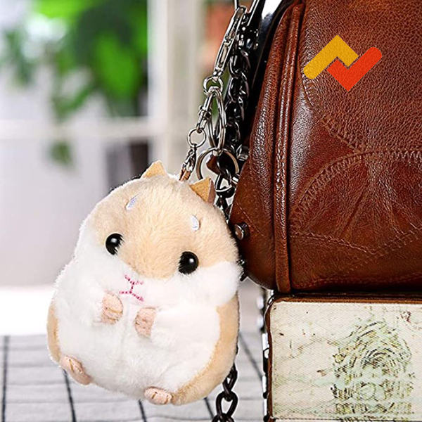 Móc Khóa Chuột Hamster Nhồi Bông Mềm Mại, Siêu Dễ Thương