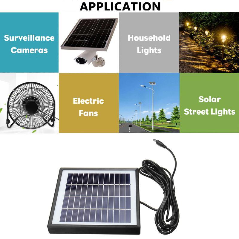 Bảng điều khiển năng lượng mặt trời đa tinh thể di động mini 12V 10W 220MA bằng nhựa x Cáp giao diện DC cho bộ sạc pin điện thoại Moblie trên ô tô Màu sắc: 1 CÁI