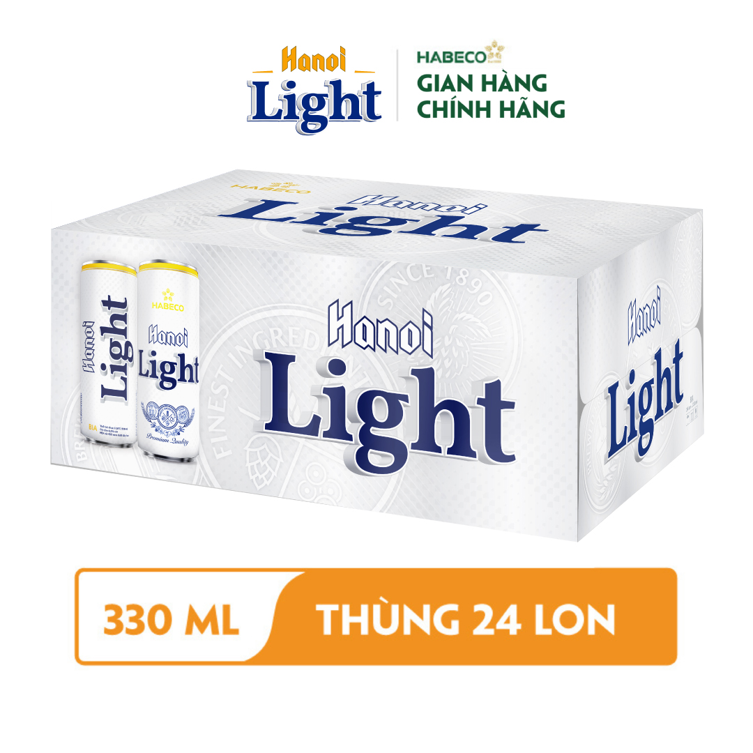 Combo 2 Thùng Bia Hanoi Light - Thùng 24 lon 330ml