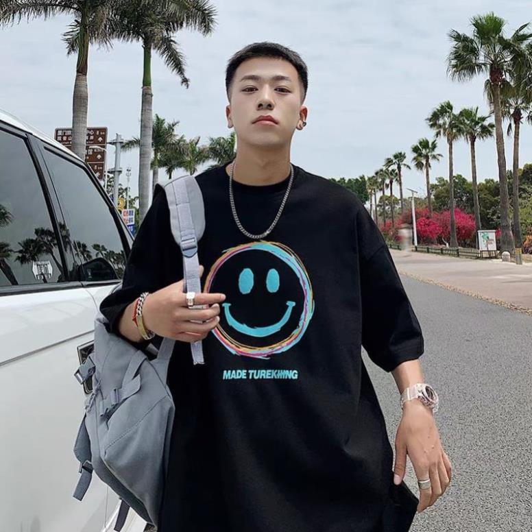 Áo thun tay lỡ nam nữ, áo phông unisex form rộng chất cotton mát mịn thấm hút mồ hôi in hình Hoạt Hình