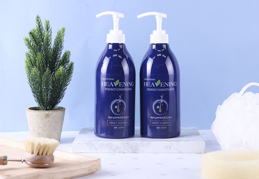 Bộ chăm sóc tóc Dầu Gội &amp; Dầu Xả dưỡng chất suôn mượt Heavening 750ml tặng kèm mũ tắm họa tiết hoa