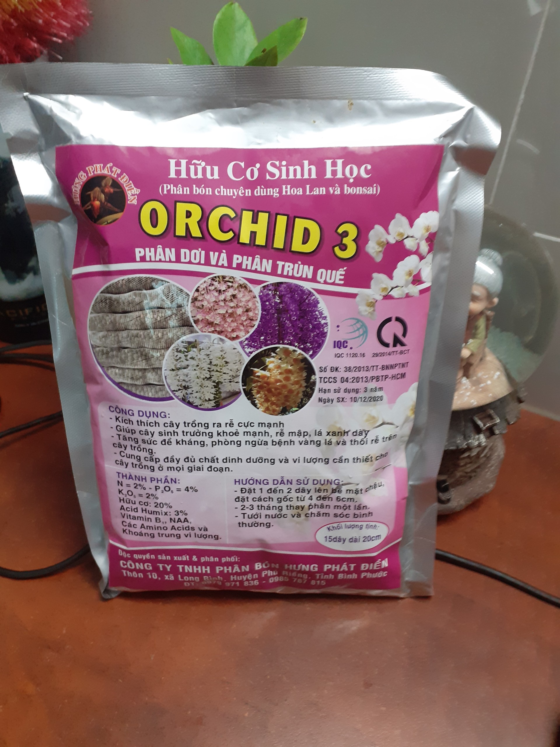 Phân hữu cơ sinh học cho lan và bonsai – hỗn hợp giữa phân dơi và phân trùn quế === ORCHID 3===