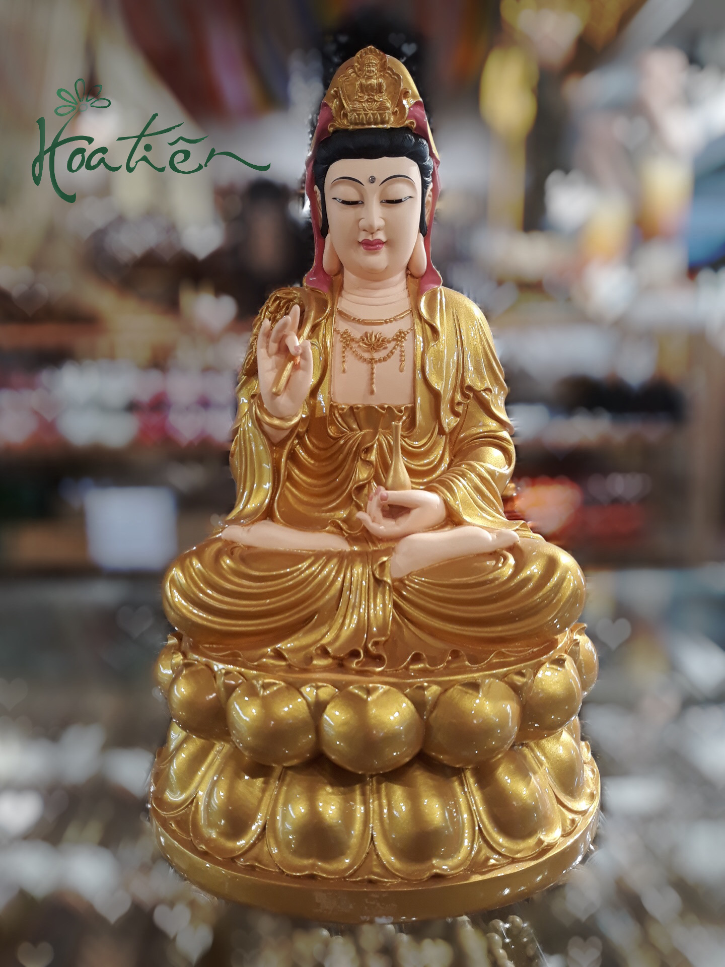 Tượng Phật Bà Quan Âm ngồi 37cm