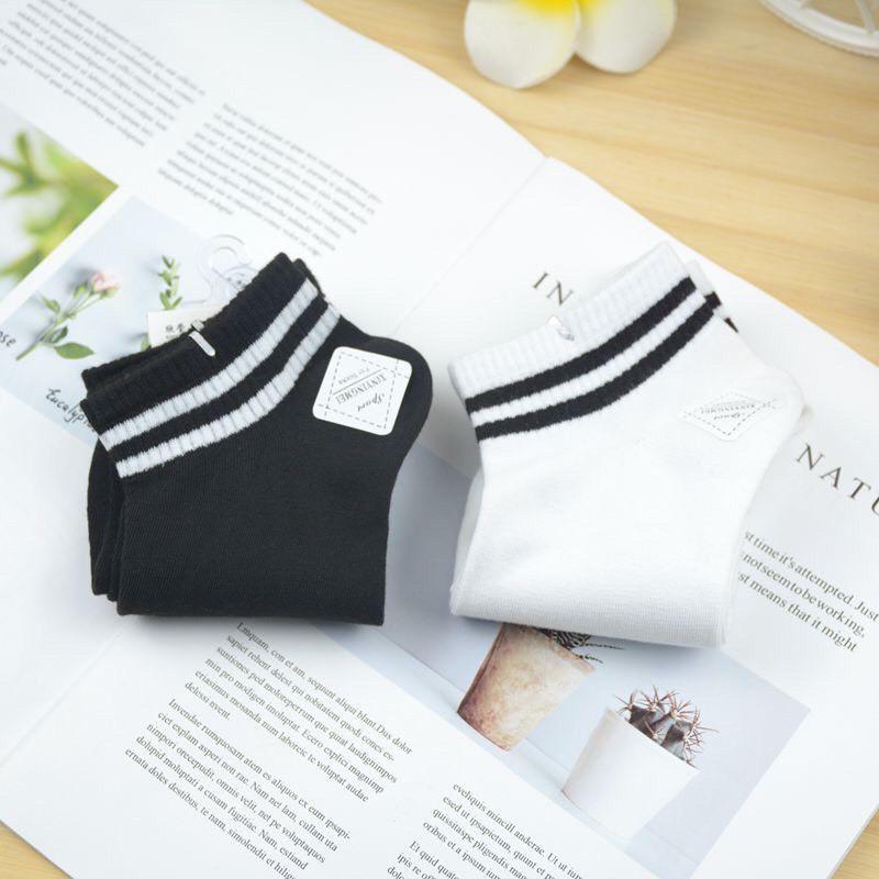 Tất nữ cổ ngắn,vớ nữ cổ ngắn kẻ sọc hàn quốc chống hôi chân chất cotton siêu đep