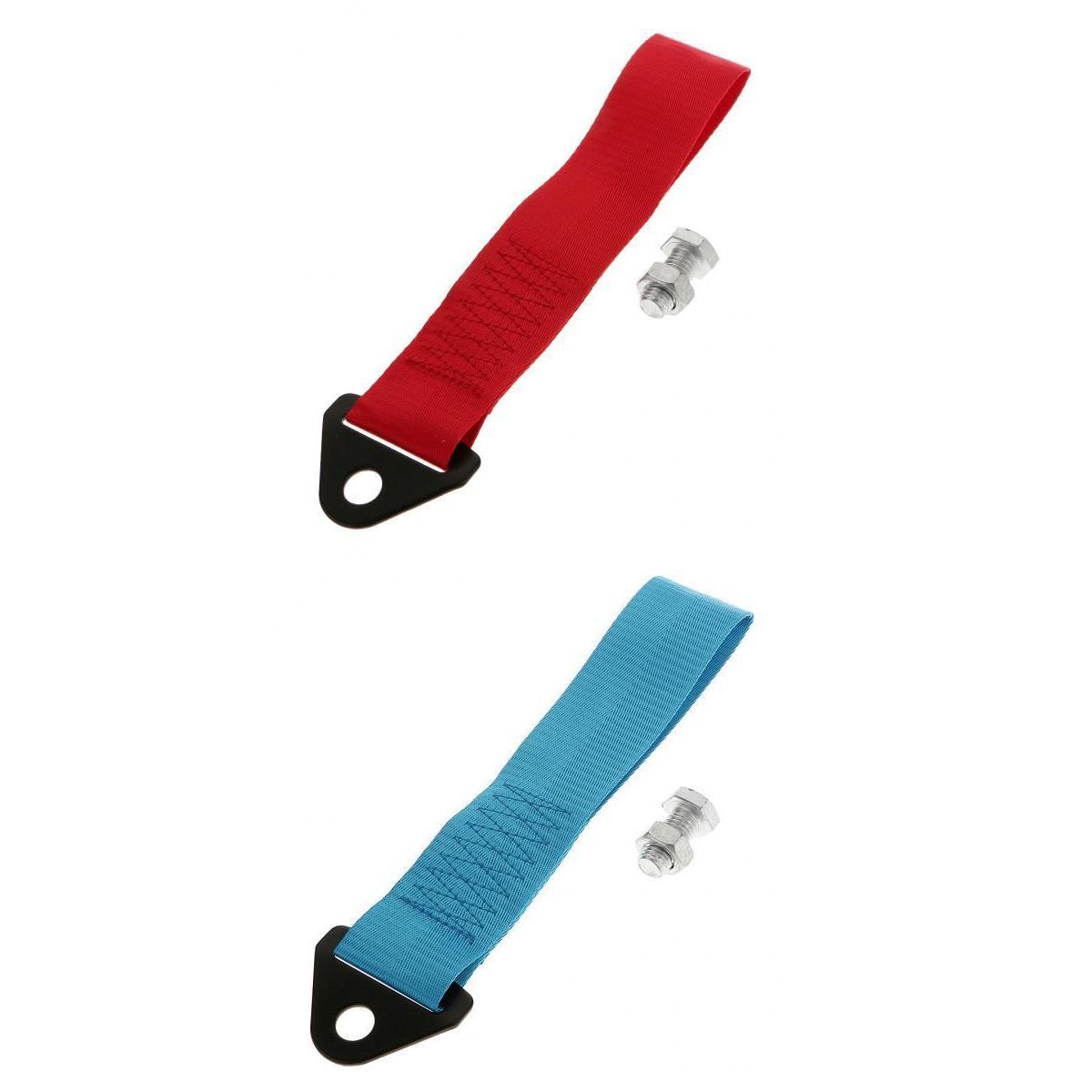 Universal Car Tow Strap Short Kit with Bumper Hook 2pc