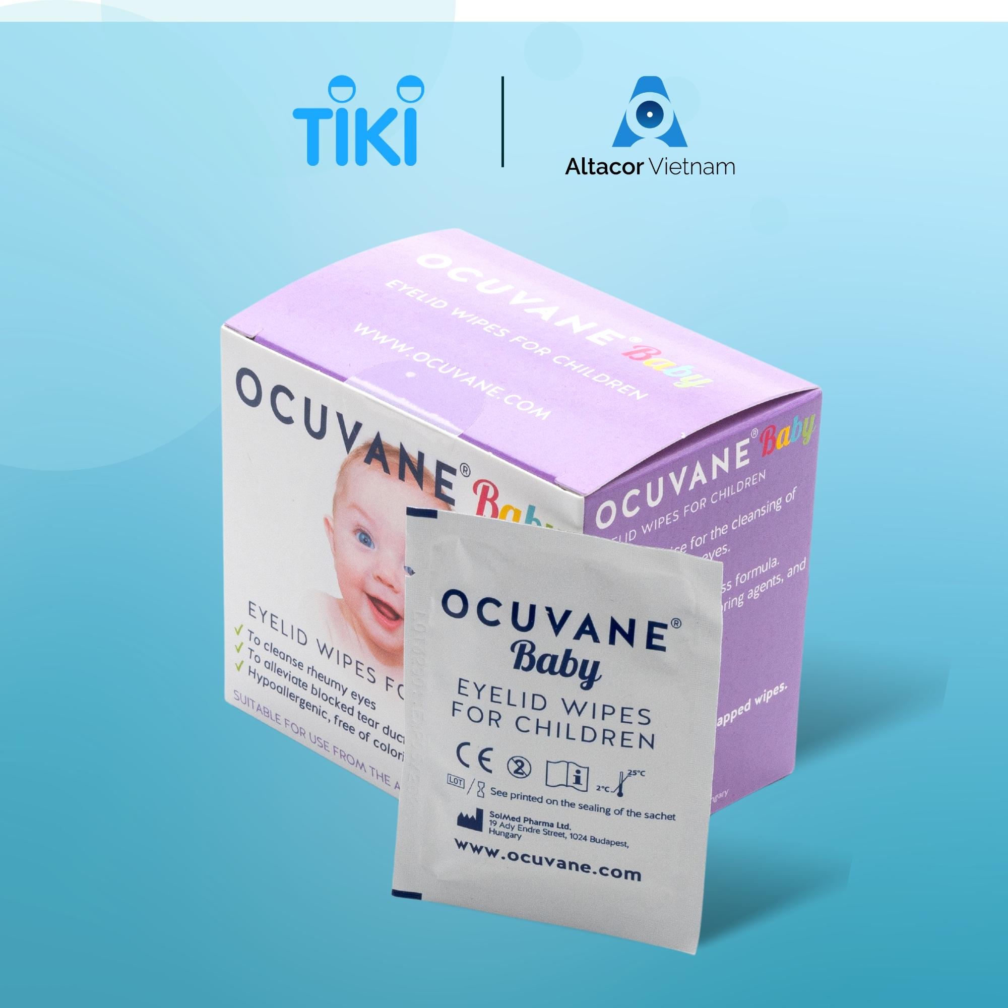 Gạc lau mi Ocuvane Baby 24 miếng dùng cho trẻ từ 3 tháng tuổi - Chính hãng