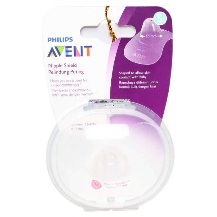 Trợ ti, miếng bảo vệ đầu ngực Philips Avent ( cỡ 15 mm ) SCF 153/01 - Tặng 01 kẹp chống muỗi cho bé màu ngẫu nhiên