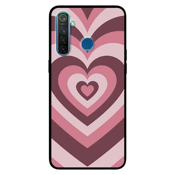 Ốp lưng dành cho Realme 5 Pro - Realme Q - Realme C3 - Tim Cầu Vồng Hồng Nhạt