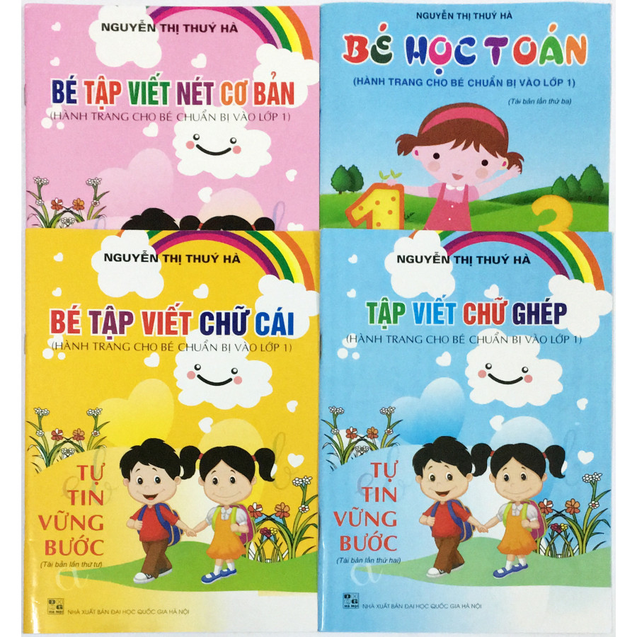 Combo Bé Tập Viết Và Bé Học Toán (tặng kèm 1 tờ sticker dán hình ngôi sao 36 hình)