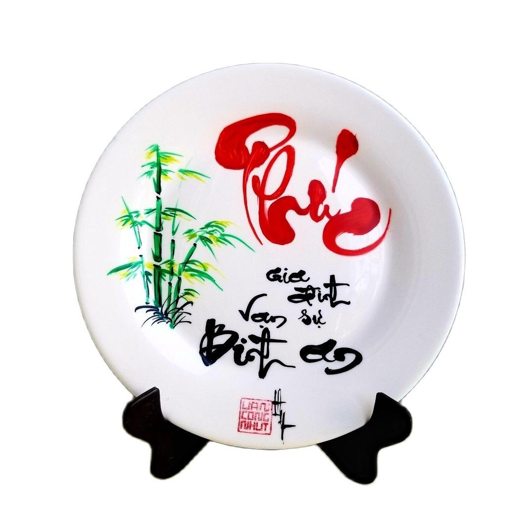 Tranh đĩa chữ PHÚC. Quà tặng mừng tân gia, khai trương, sinh nhật. Quà mừng thọ ông bà,cha mẹ. Quà tết. Tranh trang trí