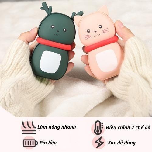 Máy Sưởi Mini Cầm Tay Thông Minh Kiêm Xạc Dự Phòng, Nhỏ Gọn Tiện Lợi