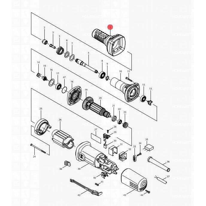 Chụp đầu cách nhiệt cho máy mài khuôn GD0601 / GD0600 421943-7  - Hàng Chính Hãng