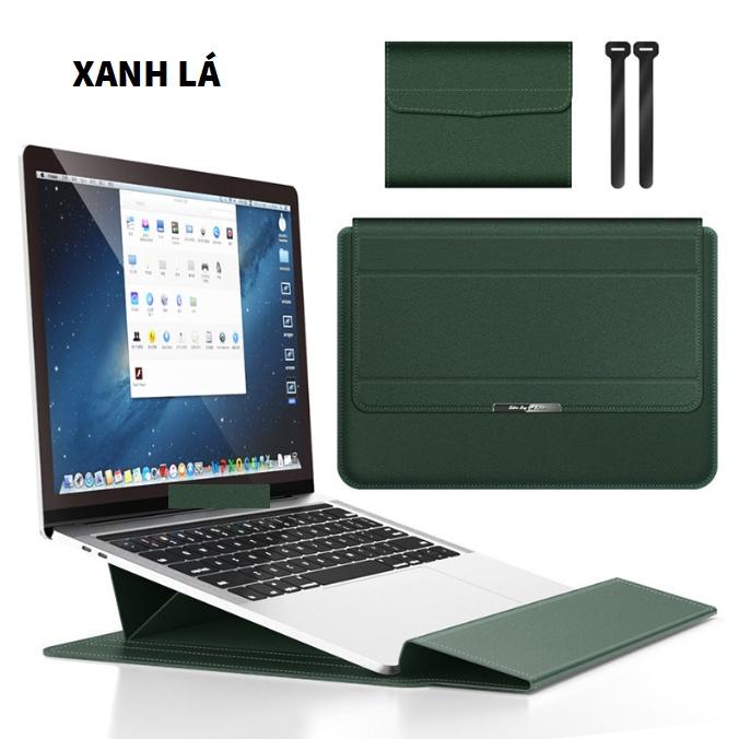 Bao da PU đựng laptop cao cấp, kiêm kê tản nhiệt, tặng kèm túi phụ kiện xinh xắn