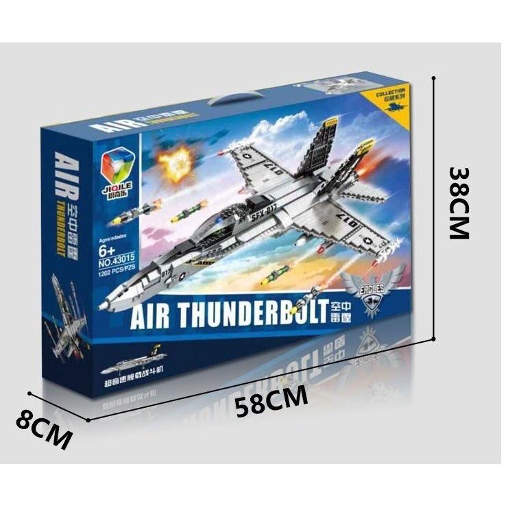 Lắp ráp xếp hình City 43015 : Máy bay phản lực F18 của quân đội Mỹ AIR THUNDERBOLT 1202 mảnh