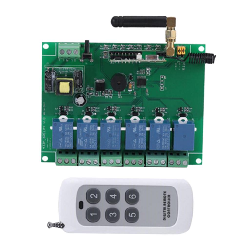 110-240V Relay Module 6 Channel RF Relay Board With Remote Control Switch