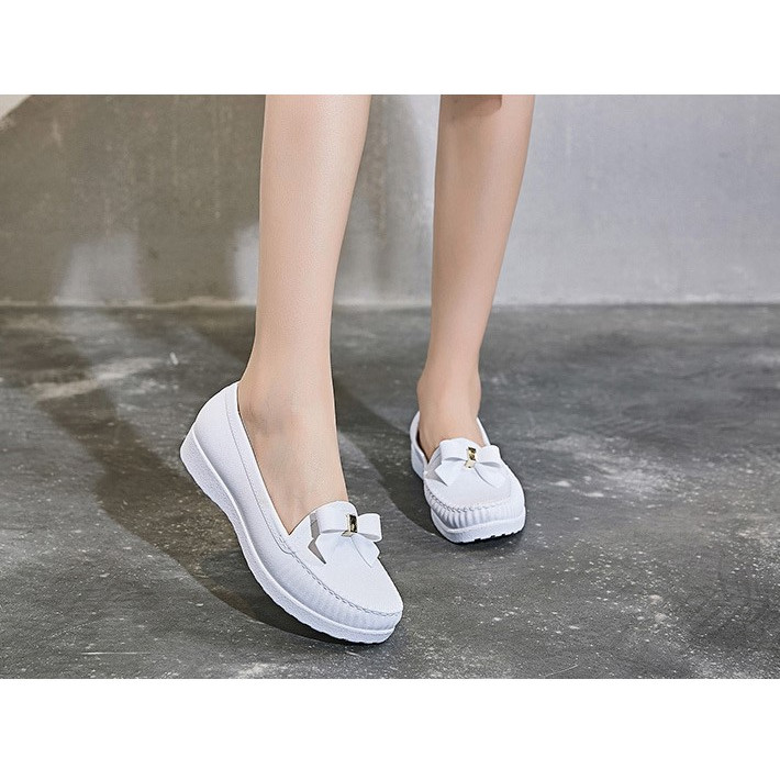 Giày mọi nữ đế cao su mềm cao 2p